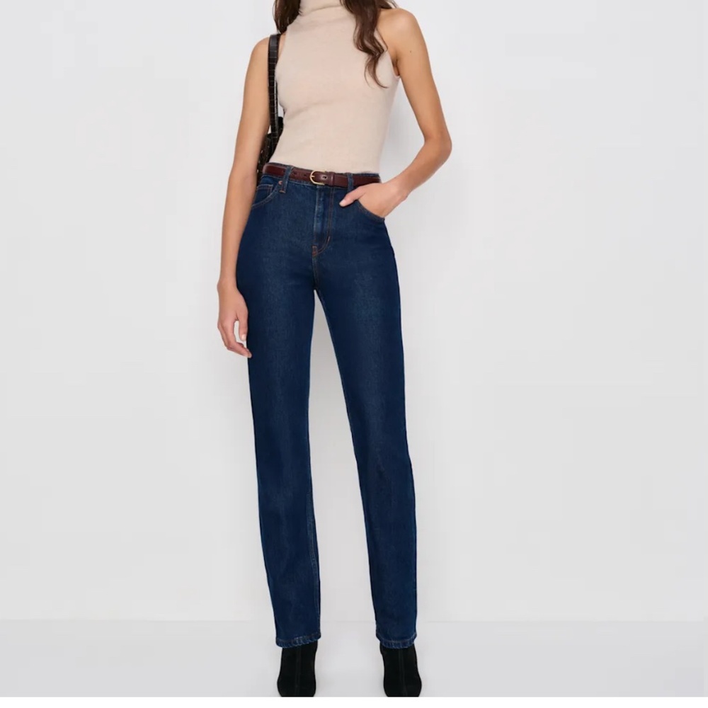 Reformation Jax Stretch High Rise Straight Jeans Blue - Size 26